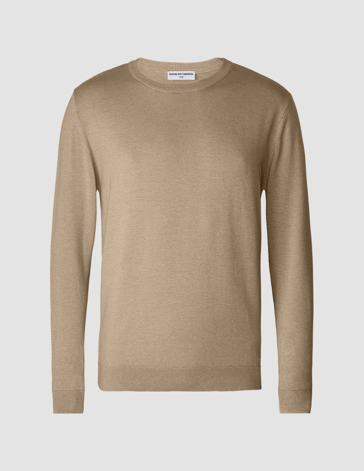 Fine Knit Crewneck Khaki Molinaire
